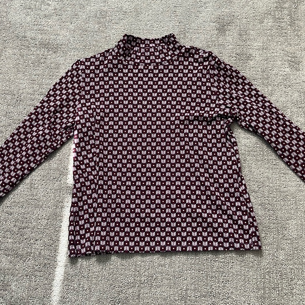 Purple Mock Neck Long Sleeve Shirt